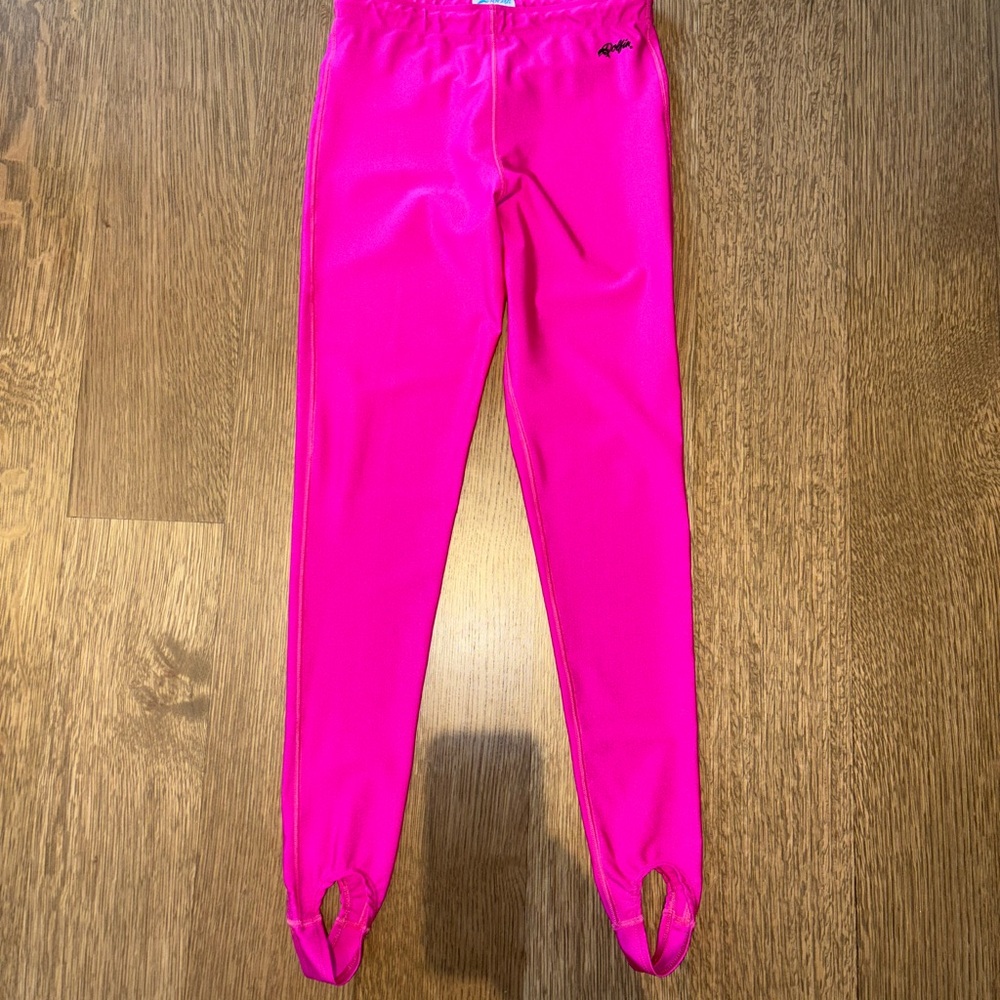 VTG 80s Dolfin Women’s Hot Pink Leggings with Stirrups Size Large